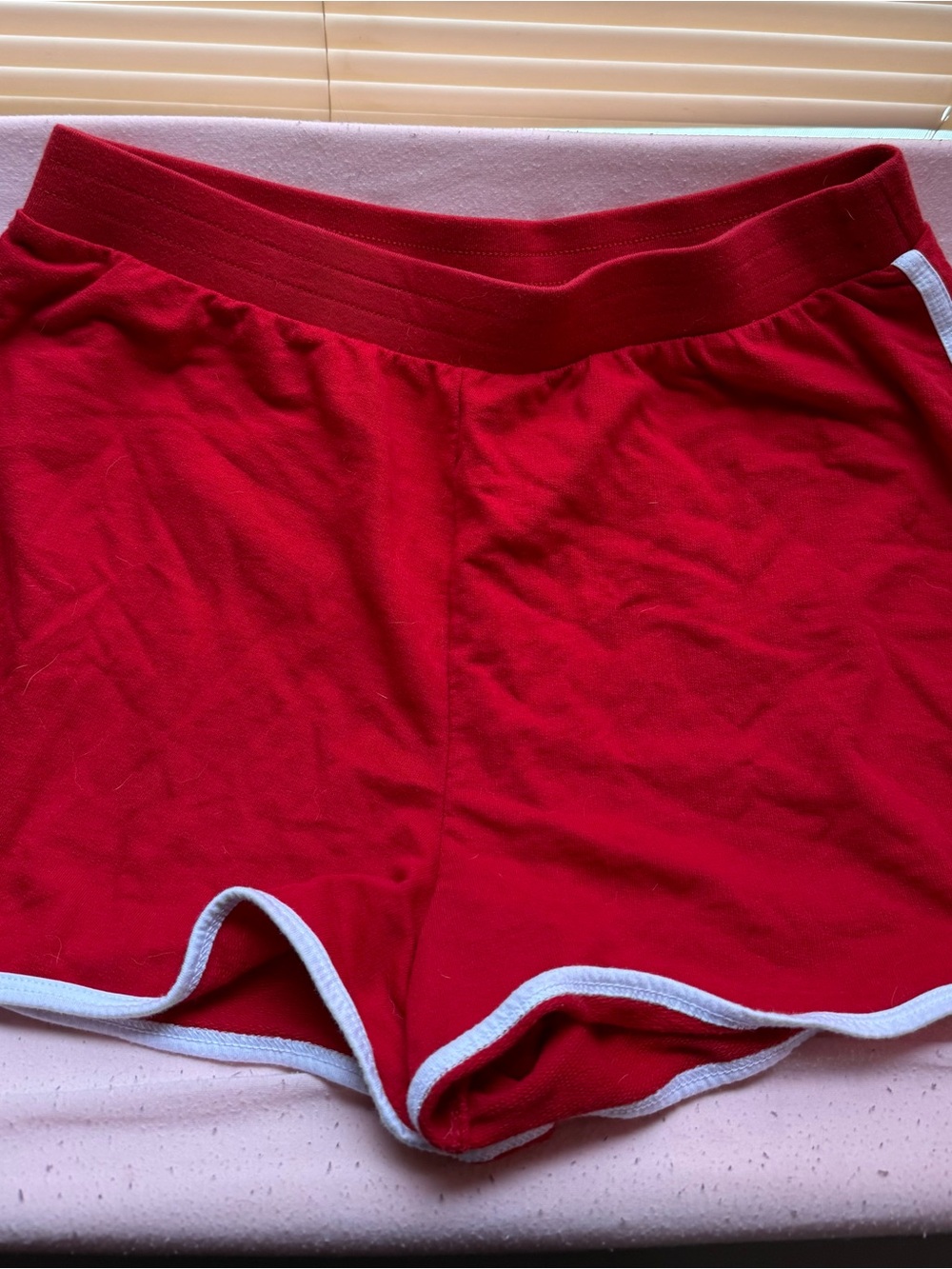 No Boundaries Red Athletic Shorts with White Trim